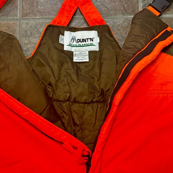 Mount' N Prairie Men's L Blaze Orange Insulated Hunting/Work/Hiking Bib Overalls - Picture 4 of 9